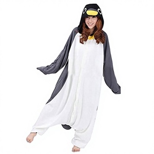 For Wholesale Winter Women's Cartoon Animal Pajamas Penguin Black Adult Cute Soft Breathable Thermal Lovely Warm Sleepwear - Product Image 2