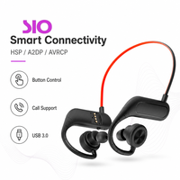 Écouteurs sans fil 5.0 étanches IPX8 avec commande par bouton, lecteur MP3 et carte mémoire, casque sport intra-auriculaire pour la course et la natation