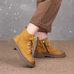 <span class=keywords><strong>Stiefel</strong></span> Luxury Custom Shoe Manufacturer Factory OEM Lady Fall New Vintage Fashion Genuine Leather Martin Botines para mujer - Product Image 3