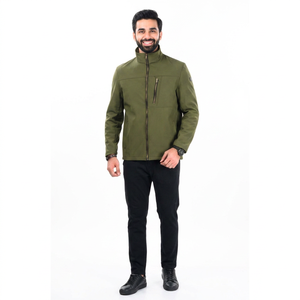 New Arrival <b>Men's</b> Customized Stitches <b>Letters</b> Zipper Stand Collar Waterproof Panel Work Sports Hiking Softshell <b>Jackets</b> - Product Image 1