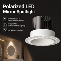 Spot LED COB encastrable 75 mm pour miroir de salle de bain, éclairage maquillage, distribution de lumière polarisée LP-FX7570BT-RTA-22-1