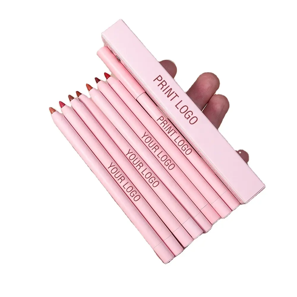 Private Label Cosmetics Pink Lipliner Lip Liner Makeup Vegan Cruelty Free Waterproof Long Lasting Matte Creamy Lip Liner Pencil