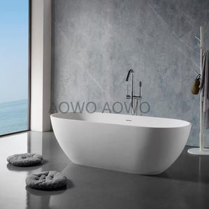 Baignoire autoportante en pierre blanche mate de luxe Baignoire pour <span class=keywords><strong>couple</strong></span> Baignoire en pierre Taille et couleur, style moderne - Product Image 5