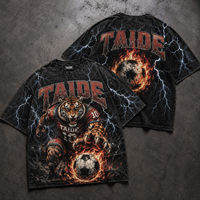TaiDe Expert Streetwear Manufacturer Men Loose Woven Vintage Shirt Men Quarter Cotton Tshirt Designer Men Clothing
