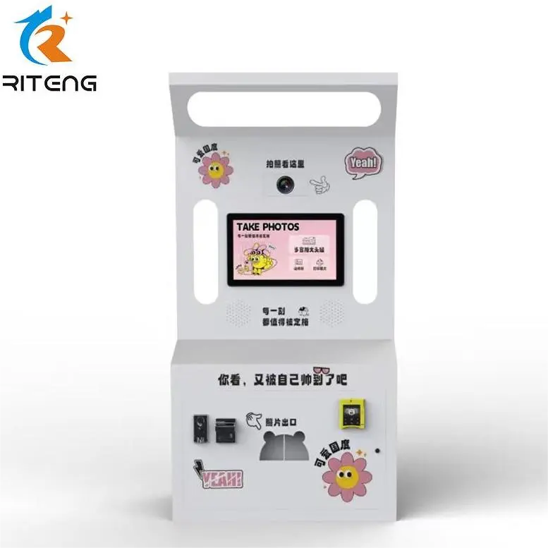 Wholesale korea mirror photo booth selfie machine kiosk with built in camera self service passport photo booth for philippines