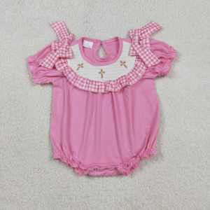 SR3250 RTS Mameluco de Manga Larga con Cierre de Cremallera y Diseño Cruzado en Rosa Intenso para Bebés Niñas, Venta al por Mayor - Product Image 2