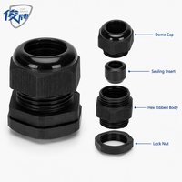 Presse-étoupe en nylon étanche IP68 M30x1.5 à filetage métrique avec connecteur de décompression pour câble de 13-18mm, Noir Gris PA66 Industriel