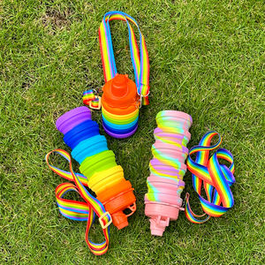 אוייאדה לוגו מותאם אישית 500 מ "ל לשימוש חוזר bpa חינם ספורט מסיליקון בקבוק חדר כושר לילדים בקבוק מים מתקפלים - Product Image 2