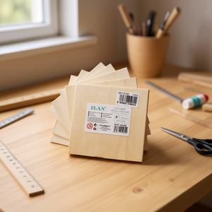 Tavola Quadrata in Legno 20x20 Cm 12 Pezzi per Artigianato e Progetti Fai-da-Te - Product Image 2