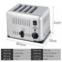 Grille-pain commercial haute capacité 4 ou 6 tranches, machine à griller le pain électrique pour restaurants