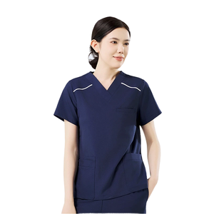Conjuntos de Uniformes Médicos Transpirables, Elásticos y de Secado Rápido, 100% Algodón Tejido, para Verano, para Personal Médico, Cuidado Bucal de Mascotas y Cirugía, Unisex - Product Image 1