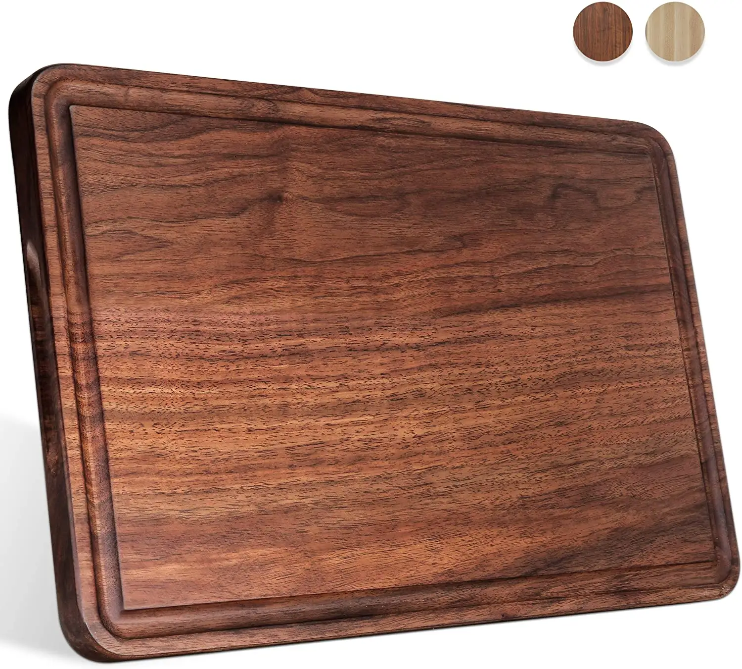 Placa de corte de madeira noz grande, para cozinha 17x11 queijo placa de charuto (caixa de presente livre), bloco de açougueiro reversível extra grosso
