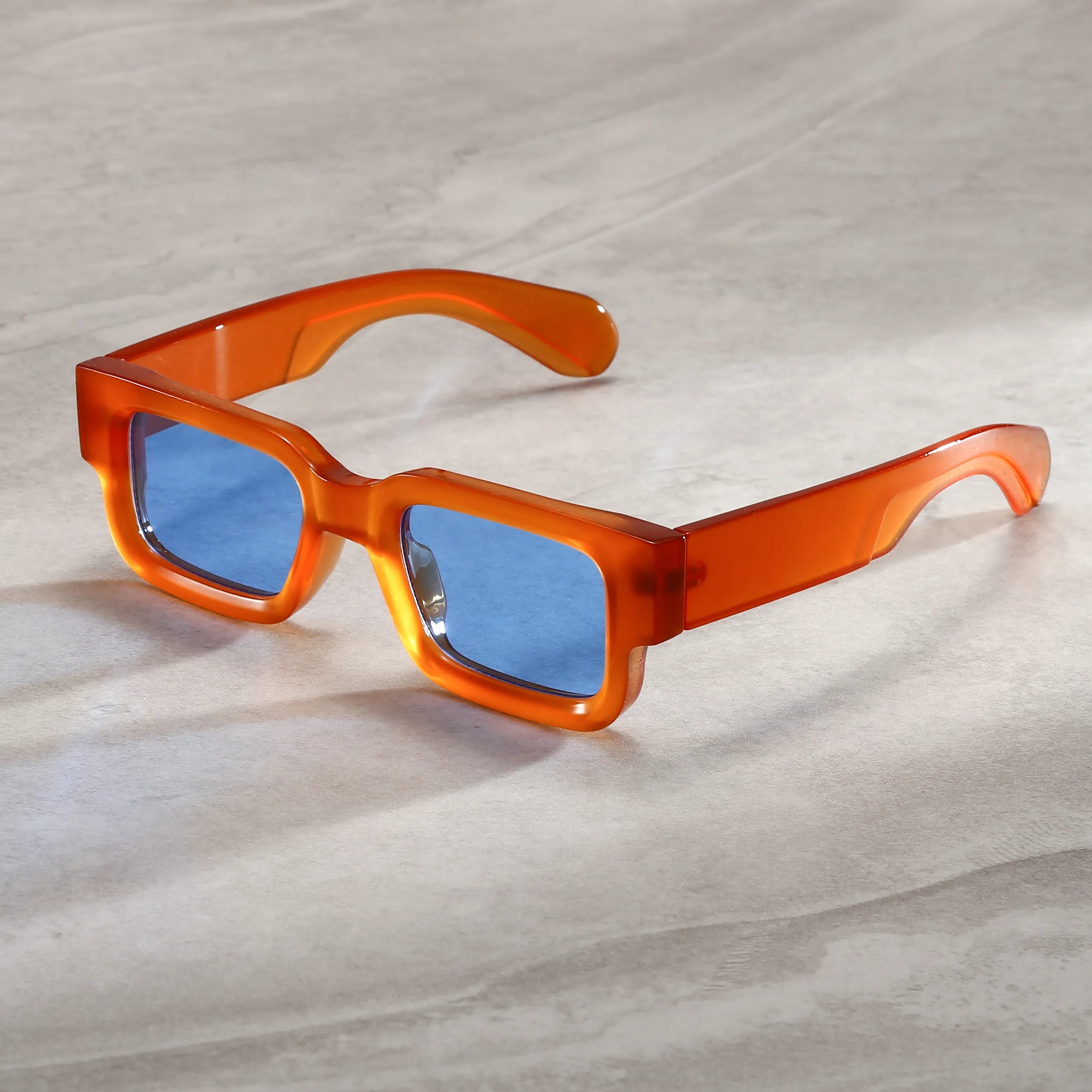 3401 Vintage Rectangle Sunglasses Custom Logo Women Fashion Chunky Frames Square Shades Men Ins Trending Design UV400 Eyewear