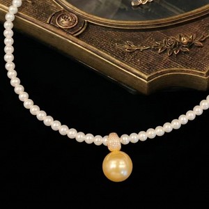 Collier ras du cou élégant pour femme KAMMY, imitation perle blanche, chaîne en corde plaquée or, bijou décontracté pour mariage - Product Image 3