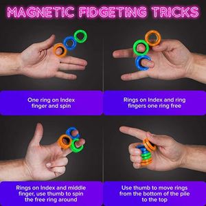 Magnetic <b>Ring</b> Fidget Toy for Adults and Kids Luminous Stress Relief Finger <b>Magnet</b> Made of Durable Plastic - Product Image 6