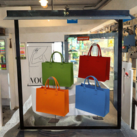 Sac fourre-tout réutilisable moyen personnalisé avec logo 4-tudou, en feutre de laine et toile, motif dessin animé imprimé, avec bandoulière, pour supermarché