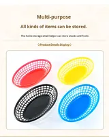 Panier de rangement ovale multifonctionnel moderne en PP écologique pour la restauration rapide et les pique-niques