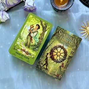 Vente en gros : Jeu de tarot Sunwoven Forest 78 cartes, guide multilingue, boîte, cartes spirituelles 350GSM, portables, écologiques, OEM - Product Image 1