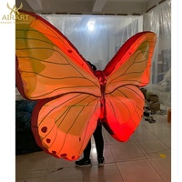 Costume gonflable adulte pour activités de plein air, ailes de papillon gonflables ange LED pour costume