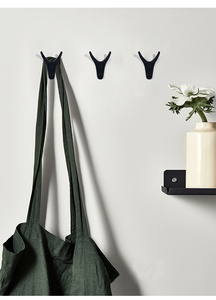 Clothing hanger - Nordic grey horn-shaped clothing hanger for use in bathroom closet door wall-mounted <b>clothes</b> hanger - Product Image 3