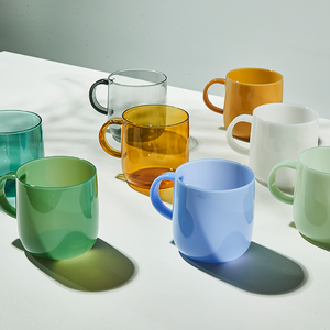 Tazza <span class=keywords><strong>da</strong></span> Caffè <span class=keywords><strong>in</strong></span> <span class=keywords><strong>Vetro</strong></span> <span class=keywords><strong>Borosilicato</strong></span> Personalizzata, Colorata e Resistente al Calore, con Manico per Uso Domestico - Product Image 3