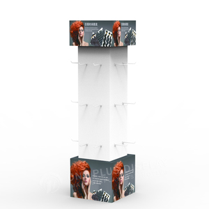 Présentoir pliable en carton écologique personnalisé pour extensions capillaires, support mural en papier pour produits <span class=keywords><strong>de</strong></span> coiffure <span class=keywords><strong>de</strong></span> salon avec crochets - Product Image 6