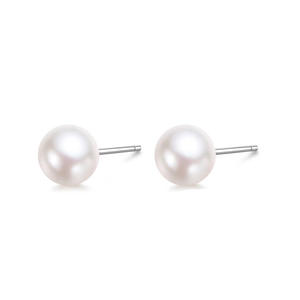 Boucles d'oreilles en perles classiques minimalistes élégantes de style coréen, perles rondes polyvalentes en acier inoxydable, cadeau unisexe - Product Image 5