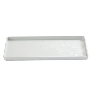 <b>Melamine</b> tableware, suitable for hot pot and barbecue, serving dishes, imitation porcelain rectangular <b>plates</b>, stackable - Product Image 1