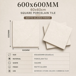 Carreaux de sol en porcelaine émaillée beige mat <span class=keywords><strong>60x60</strong></span> antidérapants pour salle de bain, cuisine et balcon (vente en gros) - Product Image 1