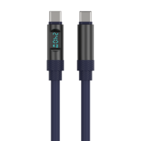 Nouveau Câble USB-C vers USB-C 240W en Silicone Flexible avec Affichage Numérique, Charge Rapide PD 3.0, pour iPhone et Galaxy (OEM)