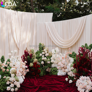 LEDA New Design Party Backdrop Drape <b>Wedding</b> Stage Decoration Curtain Milk Silk Stretch Fabric Base Backdrop Drape - Product Image 3