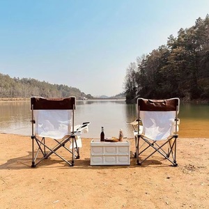 Sedia da Campeggio Pieghevole Leggera con Telaio in Acciaio, Design Europeo per Picnic, Pesca, Spiaggia e Viaggi - Product Image 1