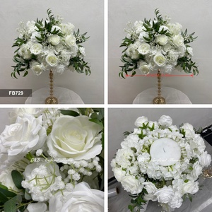 New Arrival Custom Artificial Flower Balls White Rose with greenery for Wedding & Home Decoration - Product Image 3