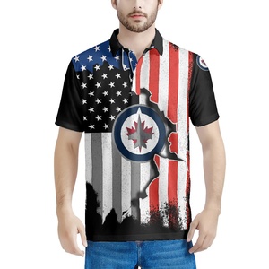 Áo Thun Polo In Hình Đại Bàng Đầu Trắng Cho Nam, Áo Thun Polo In Hình Cờ Mỹ Theo Yêu Cầu - Product Image 3