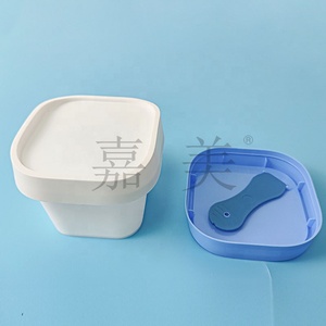 yogurt cup with Lid and Spoon 125ml <b>Plastic</b> Cup yoghurt Packaging cup Food Grade material square <b>Box</b> IML label printed - Product Image 4