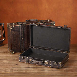 Maleta de Cuero Vintage Mystic Arts, Color Marrón Desgastado, Caja de Almacenamiento Pequeña con Tapa Abatible, Accesorio Decorativo, Maleta de Estilo Retro - Product Image 1