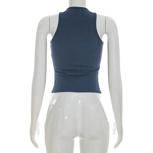 PEEQI D26TP078 Top Corto Estivo da <span class=keywords><strong>Donna</strong></span> all'Ingrosso, Canotta con Stampa Lettering, T-shirt <span class=keywords><strong>Senza</strong></span> <span class=keywords><strong>Maniche</strong></span> Modellante, Nuovi Abiti Femminili alla Moda - Product Image 6