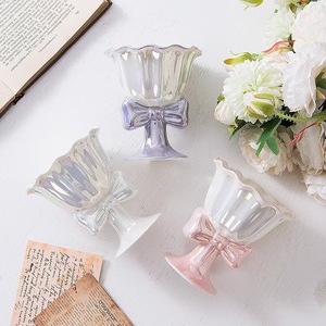 Vaso <span class=keywords><strong>de</strong></span> Cerámica Moderno con Acabado Perlado en Forma <span class=keywords><strong>de</strong></span> Lazo para Helados y Postres, Diseño Exquisito <span class=keywords><strong>de</strong></span> Alta Calidad - Product Image 2