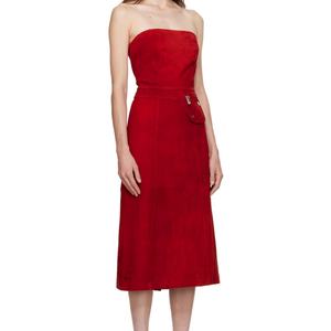 ชุดเดรสหนังผู้หญิงสไตล์โดดเด่นทันสมัยแบบสั่งทำพิเศษ ชุดเดรสหนังรัดรูปเซ็กซี่แบบไม่มีแขน ชุดเดรสหนังยาวปานกลางสำหรับผู้หญิง - Product Image 4