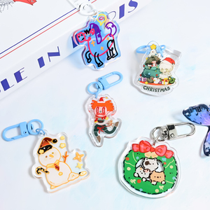 Rõ ràng giáng sinh Acrylic tùy chỉnh thiết kế Keychain với in quyến rũ nhựa ba chiều tự làm mặt dây chuyền móc chìa khóa cho Quà tặng khuyến mãi - Product Image 4