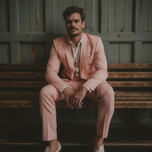 Traje Clásico de 2 Piezas para Hombre, Blazer y Pantalón, para Negocios, Oficina, Bodas, Fiestas, Eventos Formales, Corte Entallado y Cómodo - Product Image 1