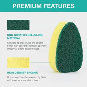 Dishwand ricarica teste di spugna, riempimento della bacchetta del piatto Non antigraffio, Dispenser di sapone per pennelli con punti pesanti - Product Image 4