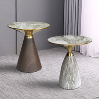 Vente directe d'usine, table basse moderne italienne minimaliste, structure en acier inoxydable, plateau en pierre artificielle pour table de salon
