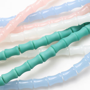 Zhubi 8X12MM perles <span class=keywords><strong>de</strong></span> verre en forme <span class=keywords><strong>de</strong></span> bambou Jade couleurs perles d'os <span class=keywords><strong>de</strong></span> cristal pour la fabrication <span class=keywords><strong>de</strong></span> bijoux bricolage breloques faites à la main - Product Image 1