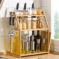 Étagère à épices en bois sur mesure, grande capacité, 3 niveaux, en bambou, pour bouteilles d'épices, organisateur de rangement de cuisine pour comptoir