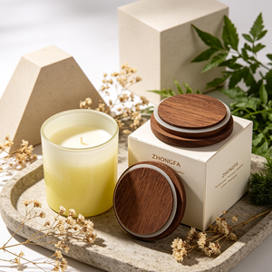 Couvre-bocaux en bois rond écologiques pour contenants en verre, bocaux de rangement décoratifs et décoration moderne pour la maison, couvercle de bougie - Product Image 6