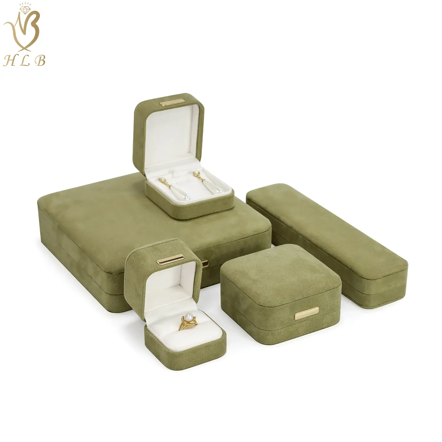 Boîte à Matiques De Fiançailles Vert Clair, Cadeau De Jour De Leon, Vitrine De Bague De Mariage, Emballage De Bijoux, Vente En Gros