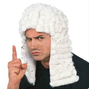 Perruque synthétique bouclée pour adulte, déguisement d'halloween, <span class=keywords><strong>avocat</strong></span>, Cosplay, accessoires de Performance - Product Image 4