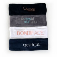 Bandeau de Spa en Velours de Coton avec Logo Personnalisé, pour Lavage du Visage et Soin de la Peau, Bandeau Cheveux pour Femmes