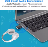 ZF-169S Plug Play Mini adaptateur audio 4-en-1 Adaptateur AUX sans fil 3.5mm pour haut-parleurs de casque TV PC